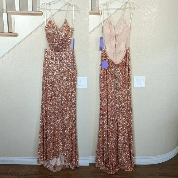 Rose Gold Sequin Sleeveless Cutout Formal Prom Evening Dress is available  for purchase on au PAY Market - Imported Goods Online Store Co.Ltd. | au  PAY Market - Online Shopping Site